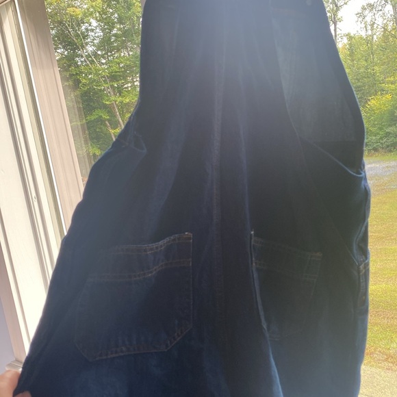 BOOHOO• Maternity• Size US 12• Dark Blue Wash Straight Leg Overalls - Picture 3 of 7